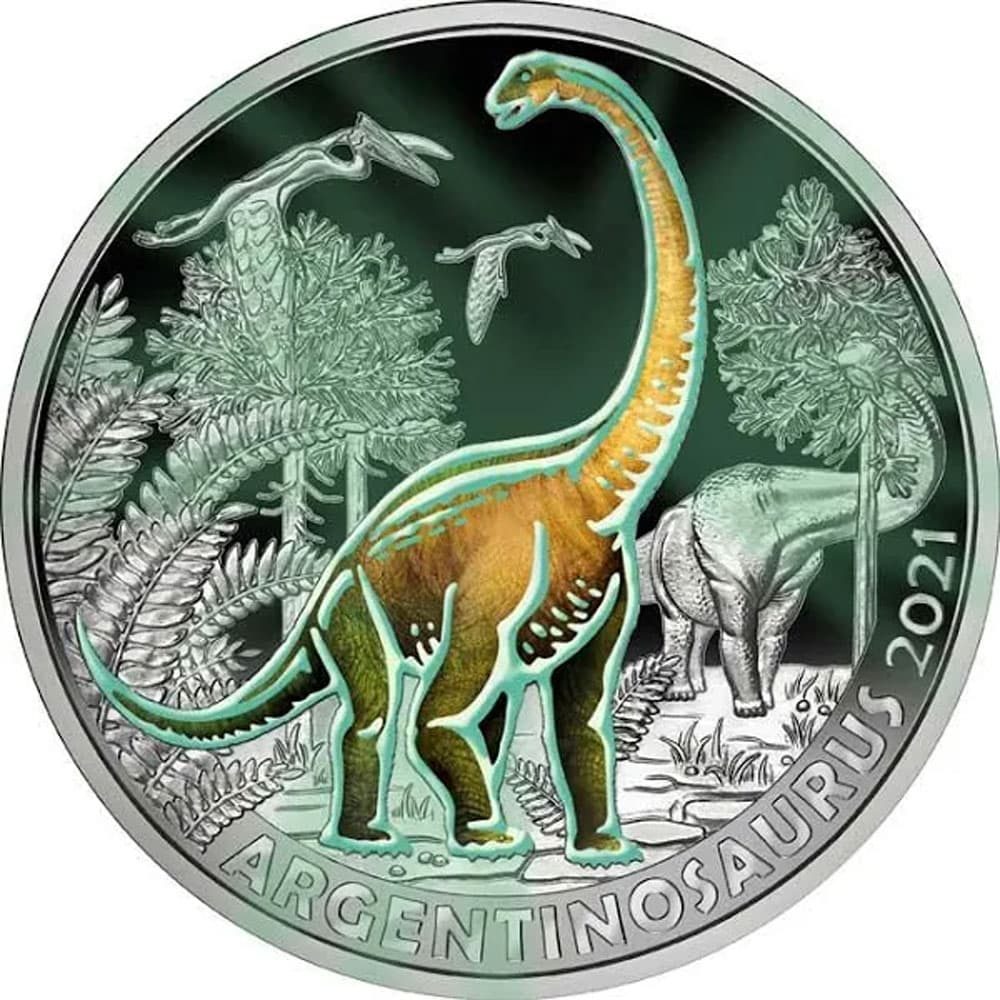 Austria moneda de 3 Euros 2021 Argentinosaurus Huinculensis  - 2