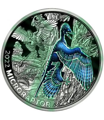 Austria moneda de 3 Euros 2022 Microraptor