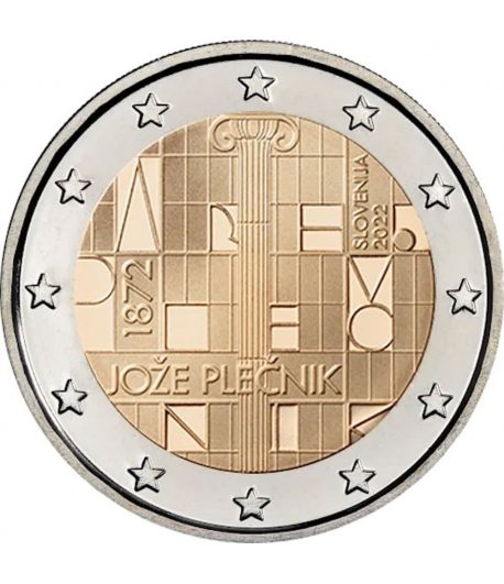 moneda 2 euros Eslovenia 2022 dedicada a Joze Plecnik