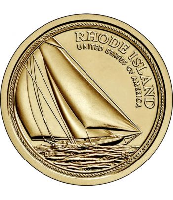 Moneda de Estados Unidos 1$ Rhode Island 2022. Ceca P y D