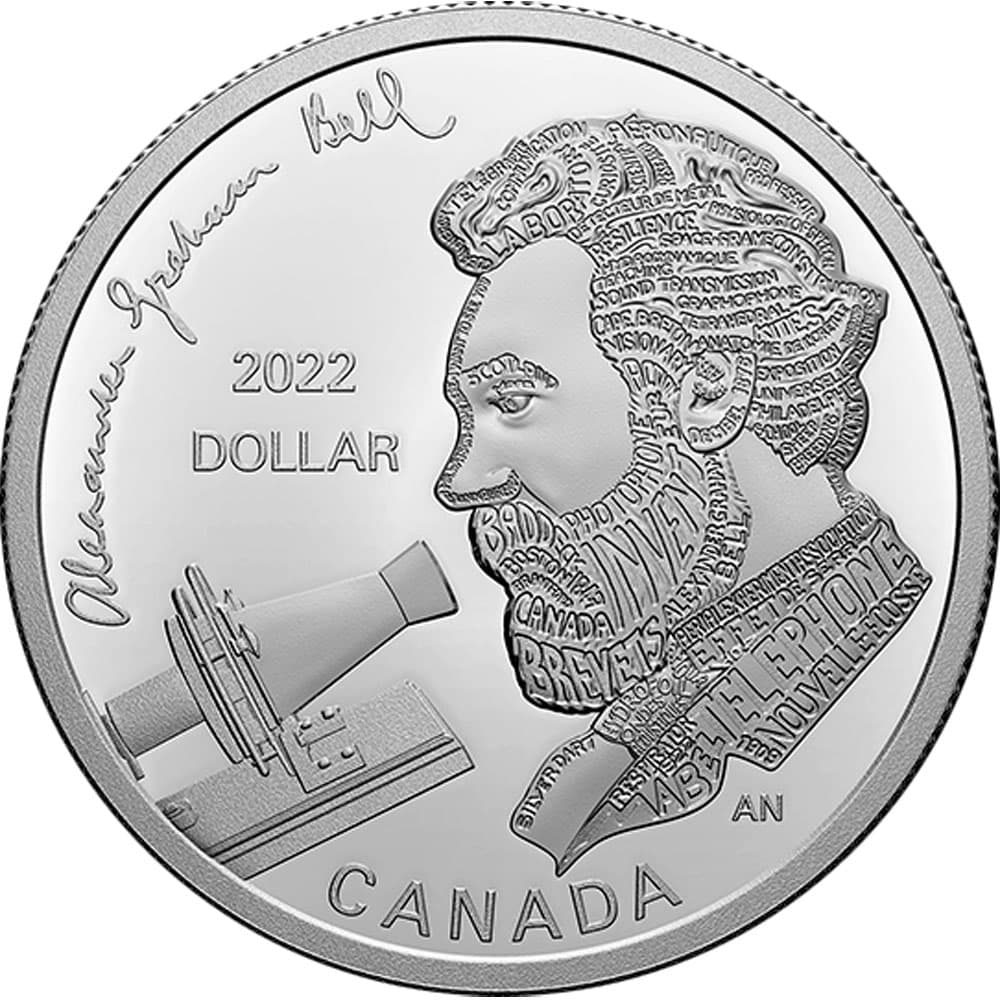 Dollar plata Proof Canada 2022 Alexander Graham Bell.