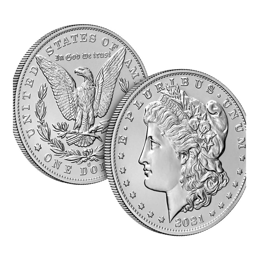 Colección 5 Monedas EEUU Morgan Dollar 2021 en estuches  - 4