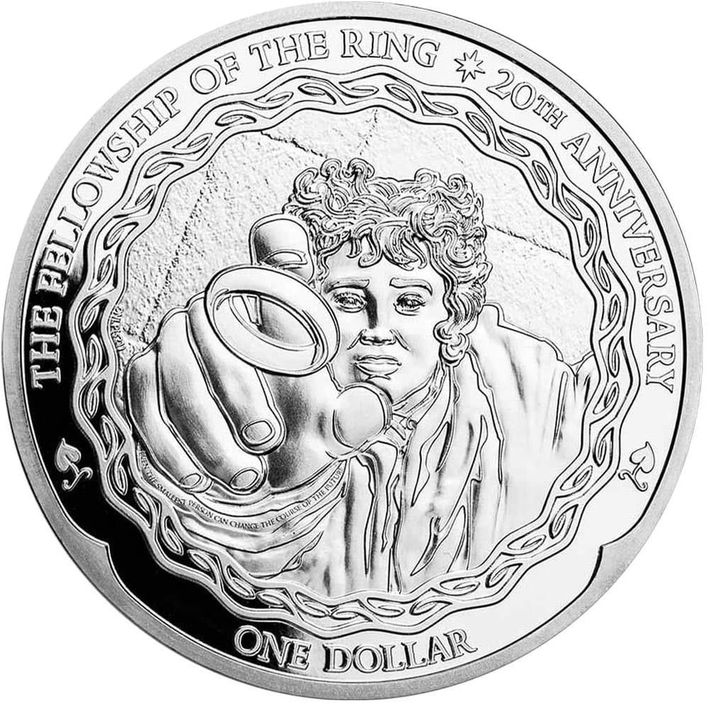Moneda de plata de Nueva Zelanda 1$ Señor Anillos. Frodo 2021  - 1