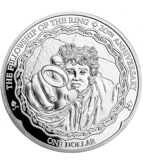 Moneda de plata de Nueva Zelanda 1$ Señor Anillos. Frodo 2021  - 1