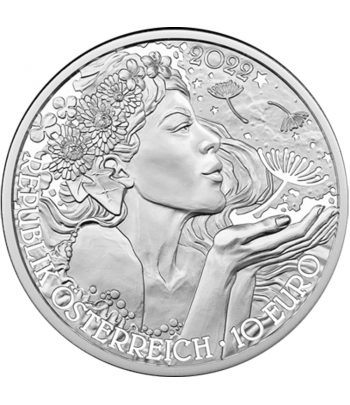 moneda de plata Austria 10 Euros 2022 Diente de León en blister