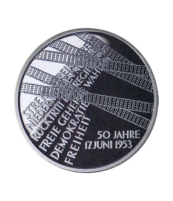 moneda Alemania 10 Euros 2003 A. 50 Años de 17 junio 1953  - 2