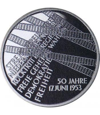 moneda Alemania 10 Euros 2003 A. 50 Años de 17 junio 1953  - 1