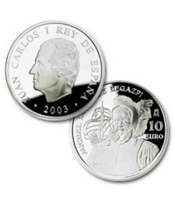 Moneda 2003 500 Anº Miguel López de Legazpi. 10 euros. Plata.