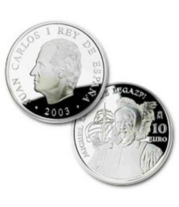 Moneda 2003 500 Anº Miguel López de Legazpi. 10 euros. Plata.  - 2
