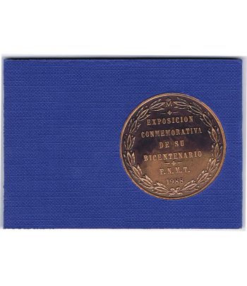 Medalla de cobre Bicentenario de Carlos III 1988, en estuche.