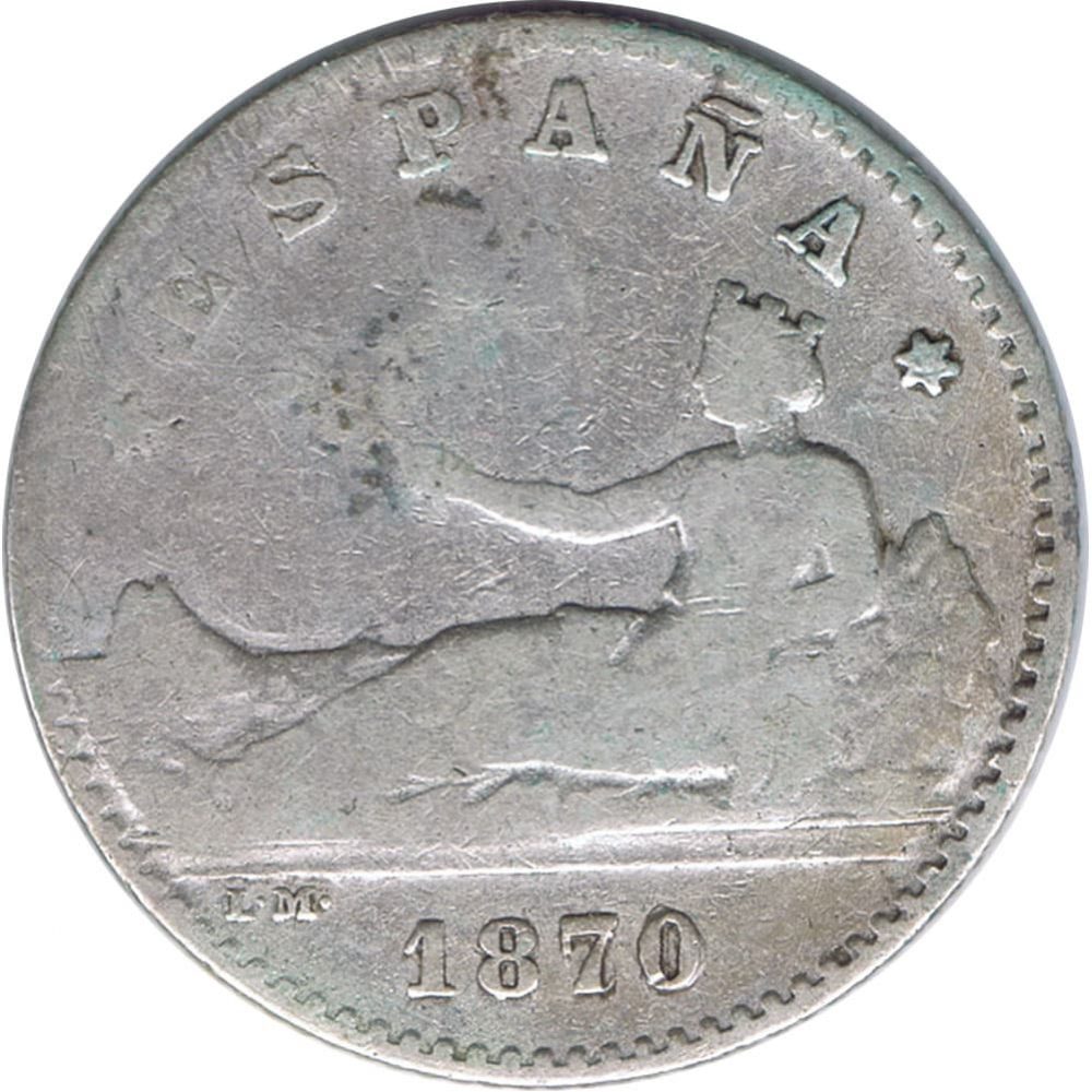 Moneda de España Gobierno Provisional 50 Céntimos 1870*70.