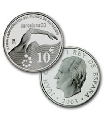 Moneda 2003 X FINA Campeonatos del Mundo de Natación. 10 euros.  - 2