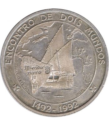 Moneda de Plata Portugal 1000 Escudos 1991 Encuentro entre 2