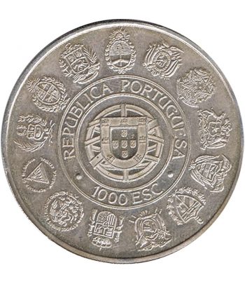 Moneda de Plata Portugal 1000 Escudos 1991 Encuentro entre 2