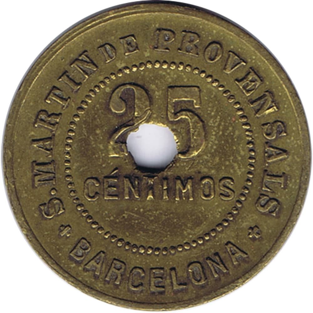 Moneda 25 céntimos 1907 Cooperativa Paz y Justicia