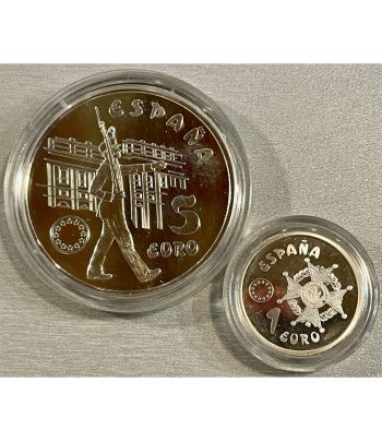 Monedas de plata España 1€ y 5€ Ejercito de Tierra 1998  - 1