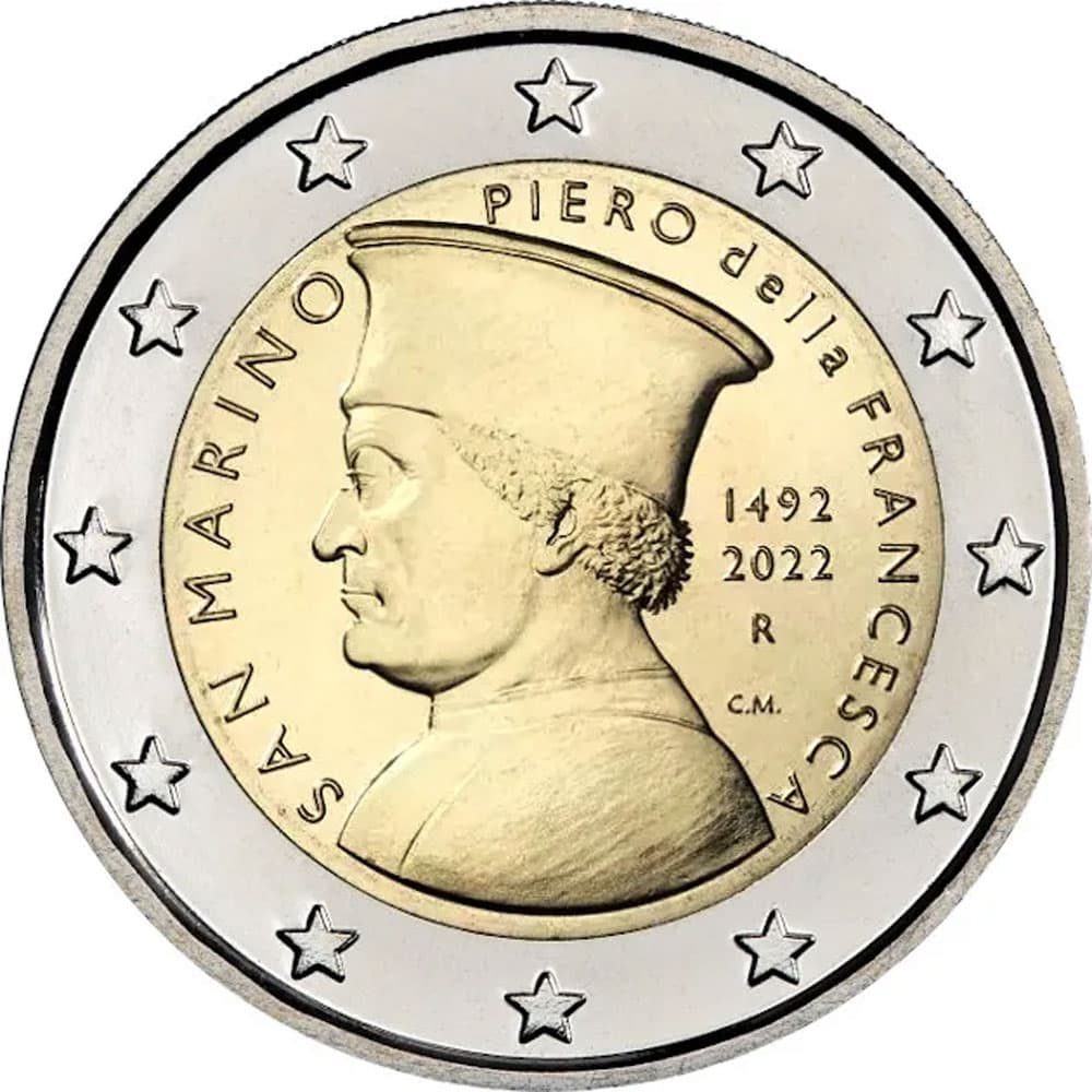 moneda 2 euros San Marino 2022 dedicada a Piero Della Francesca  - 1