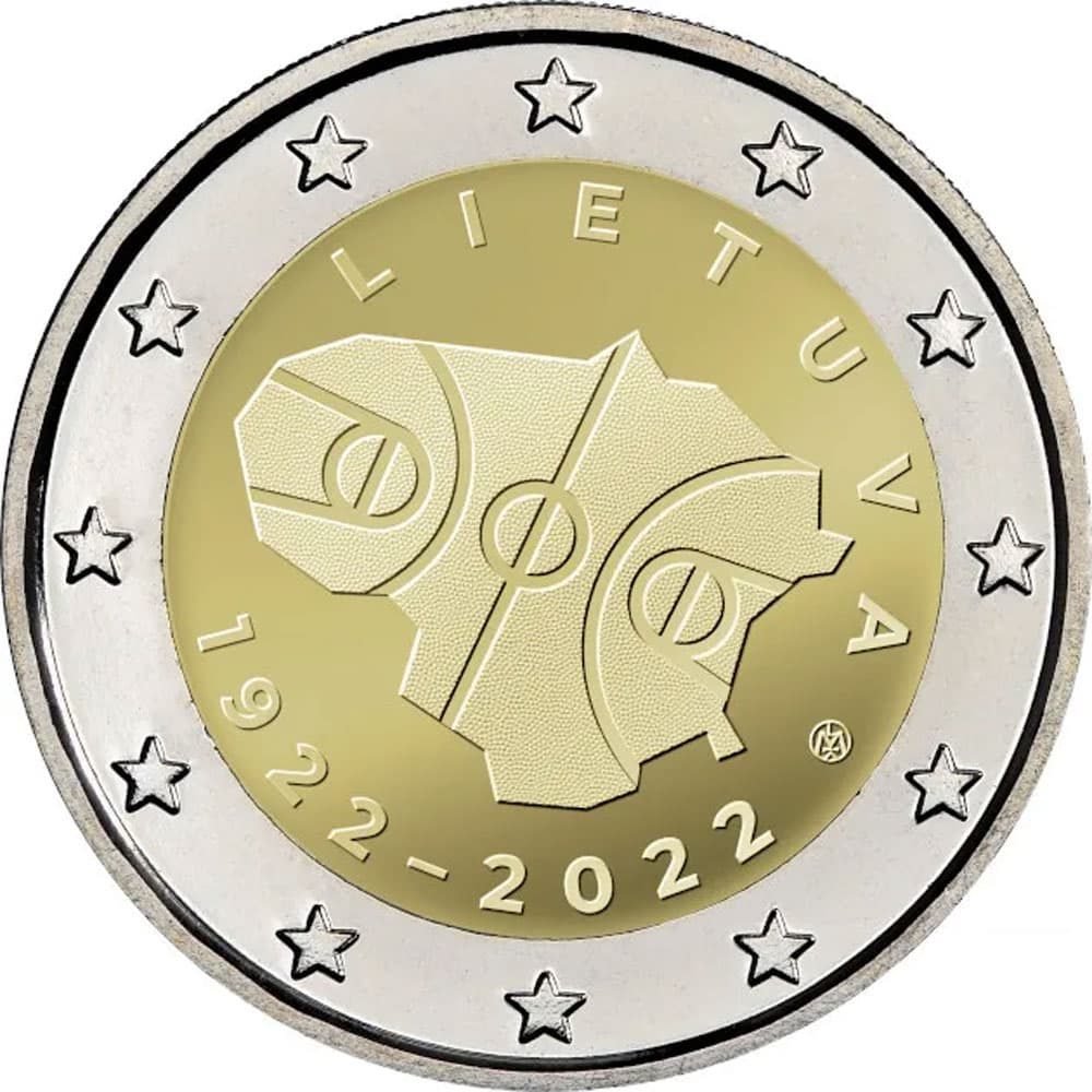 moneda 2 euros Lituania 2022 dedicada al Baloncesto