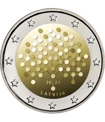 moneda 2 euros Letonia 2022 dedicada a la Educación Financiera