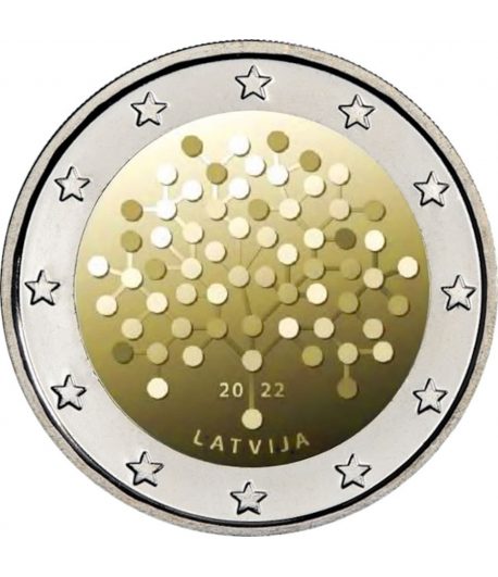 moneda 2 euros Letonia 2022 dedicada a la Educación Financiera