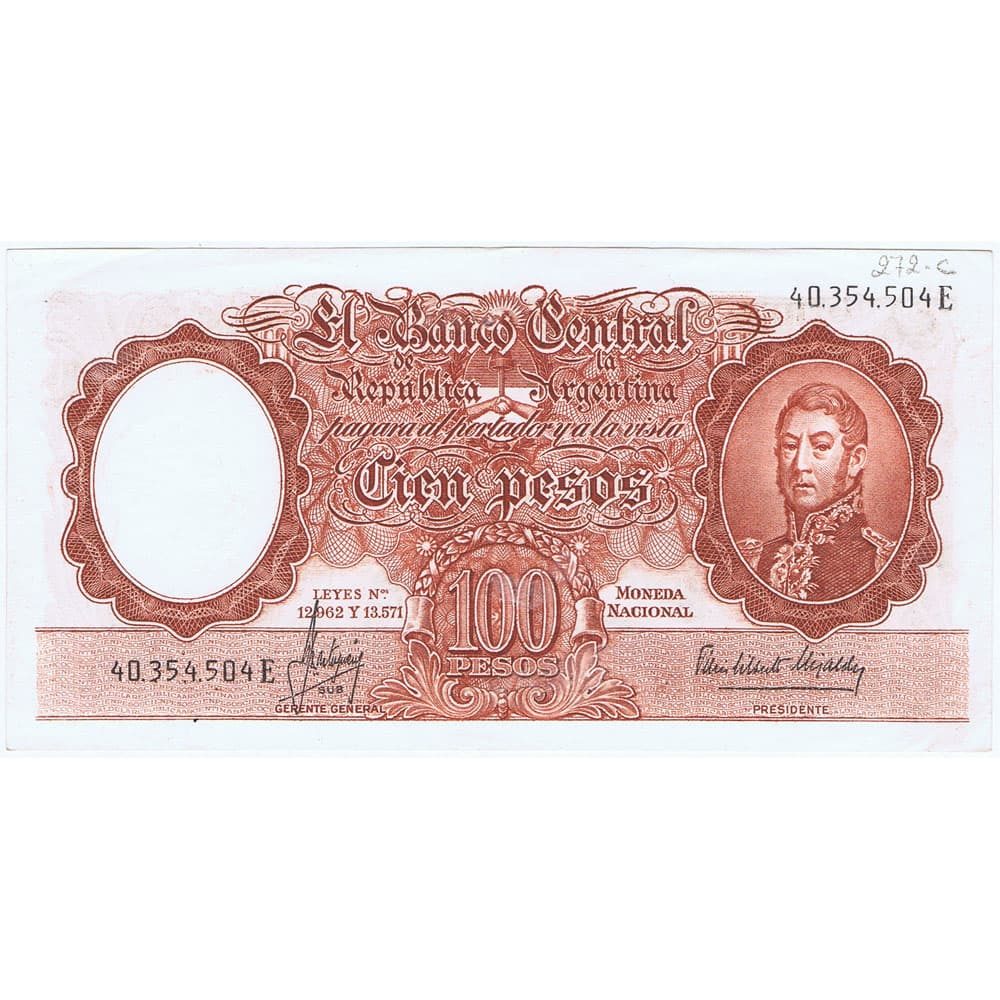 Billete de Argentina 100 Pesos año 1951  - 1
