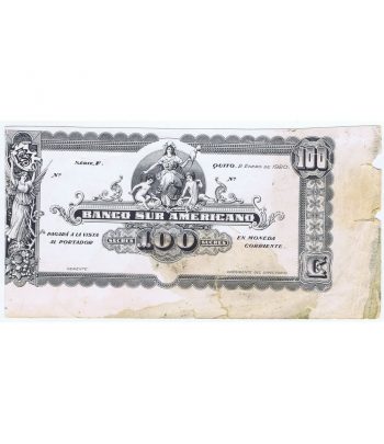 Billete 100 sucres 1920 Banco Suramericano