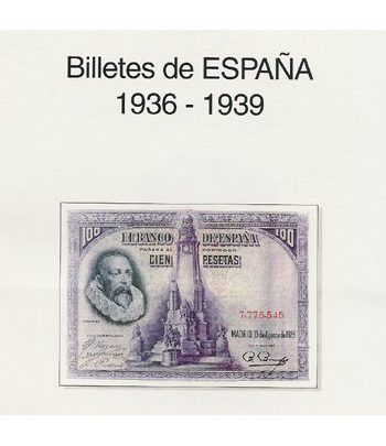EDIFIL. Hojas billetes Guerra Civil-Zona Republicana (1925-1938) Album billetes - 2