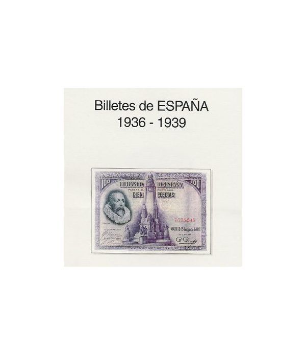 EDIFIL. Hojas billetes Guerra Civil-Zona Republicana (1925-1938) Album billetes - 2