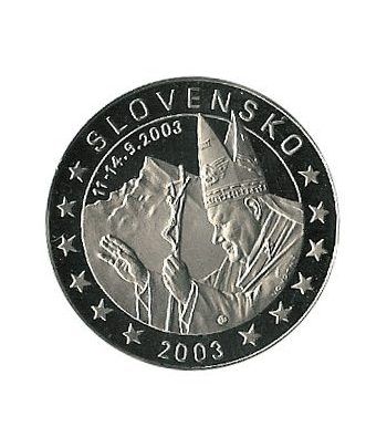 moneda Eslovaquia 5 Euros 2003 Papa Juan Pablo II  - 2