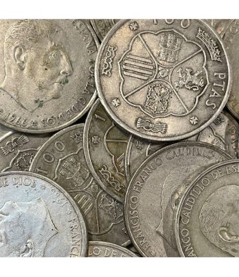 Lote 10 monedas 100 pesetas Franco. Inversión. Plata.