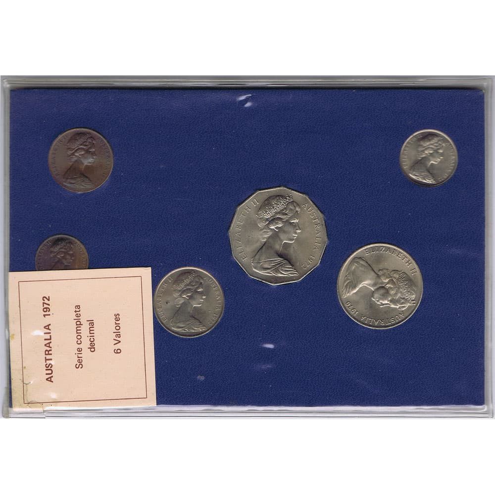 Estuche monedas centavos de Australia año 1972