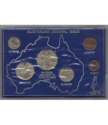 Estuche monedas centavos de Australia año 1972
