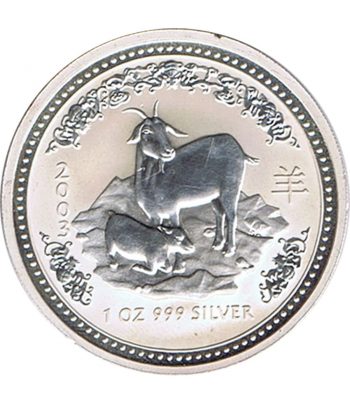 Moneda de plata de Austalia 1$ Onza año Lunar Chino de la Cabra 2003  - 1