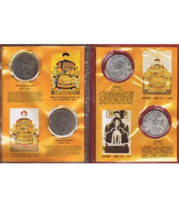 Estuche de 12 monedas China dinastía Qing. Reproducción.