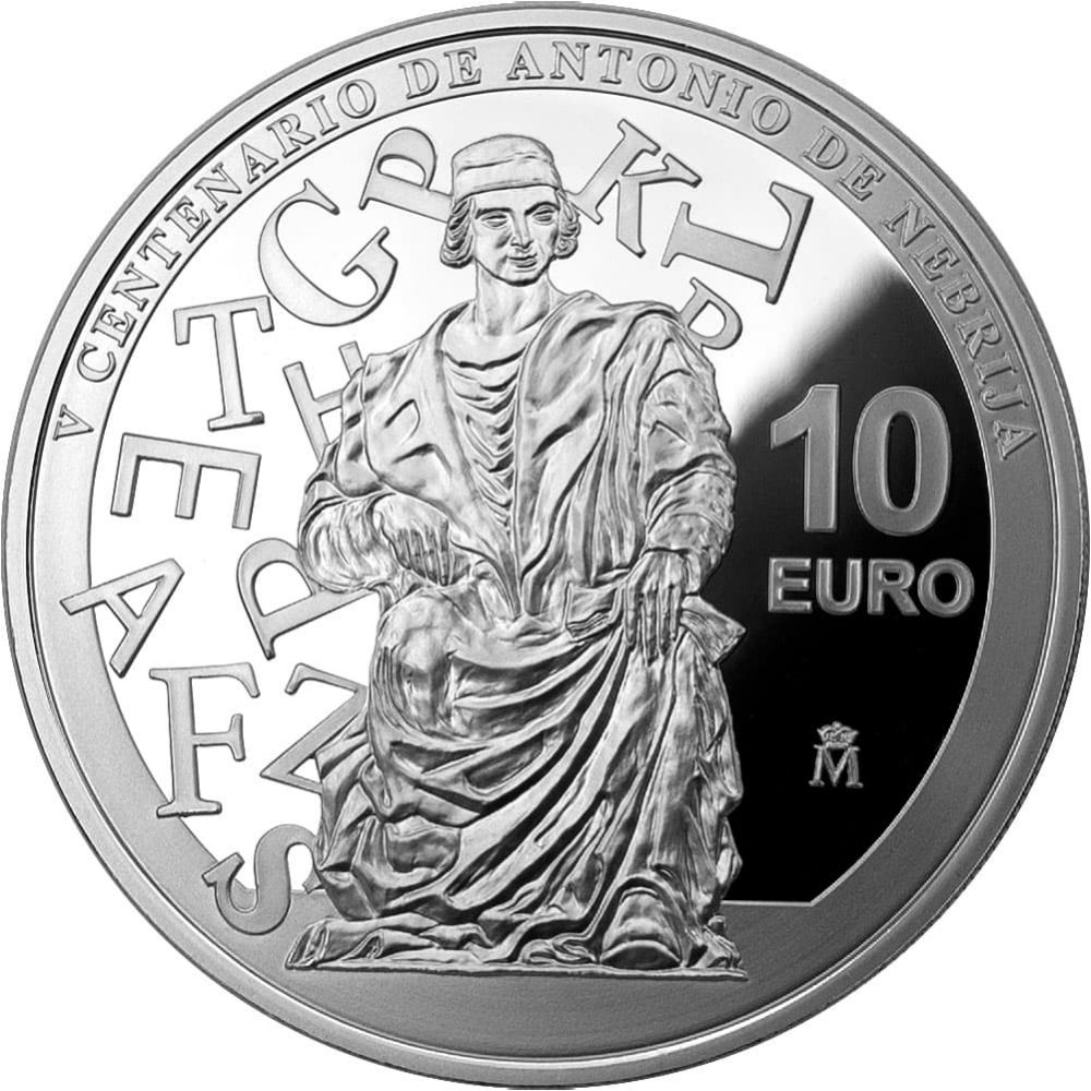 Moneda de España año 2022 Antonio de Nebrija. 10 euros Plata