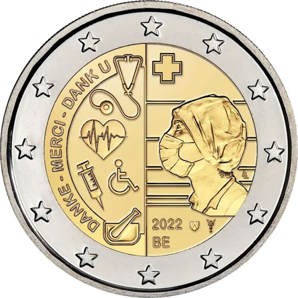 moneda 2 euros Belgica 2022 Personal Sanitario  - 1