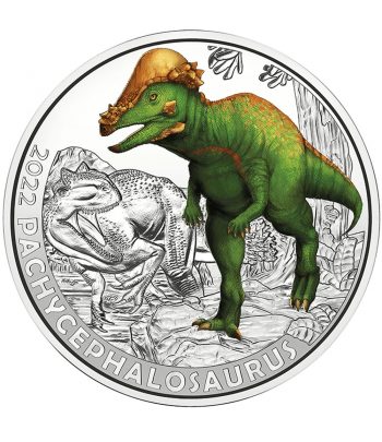 Austria moneda de 3 Euros 2022 Pachycephalosaurus