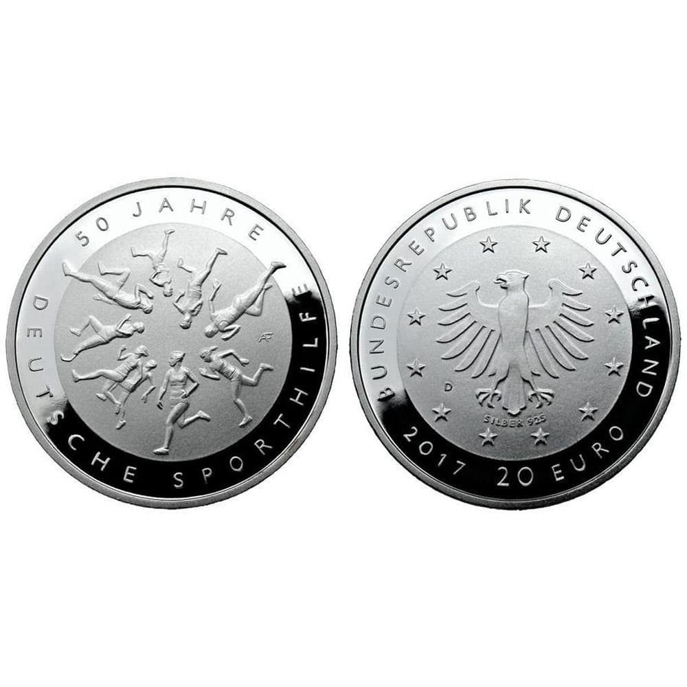 Estuche 20 Euros Plata Alemania año 2017. 5 monedas Proof.