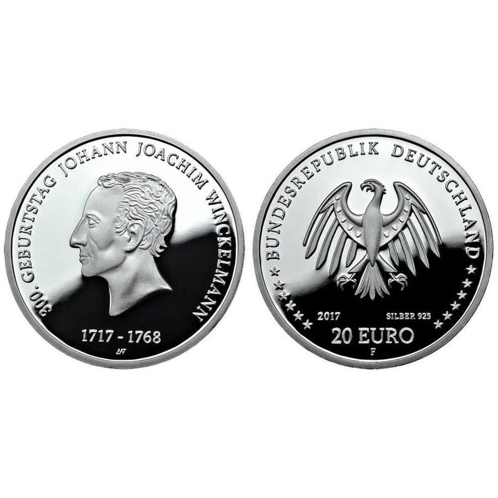 Estuche 20 Euros Plata Alemania año 2017. 5 monedas Proof.  - 5