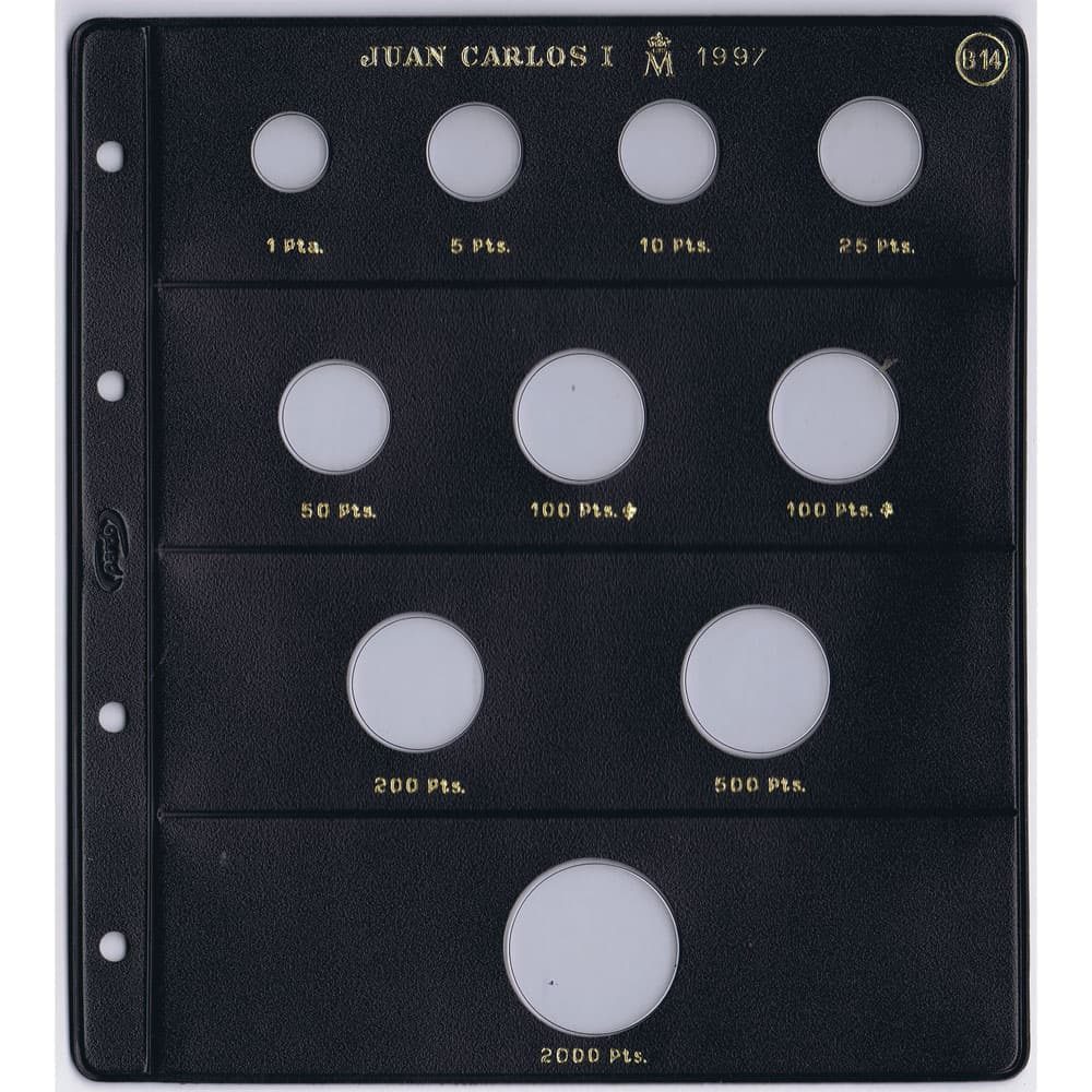 PARDO Hoja B14 monedas España Juan Carlos I 1997 Album Moneda España - 1