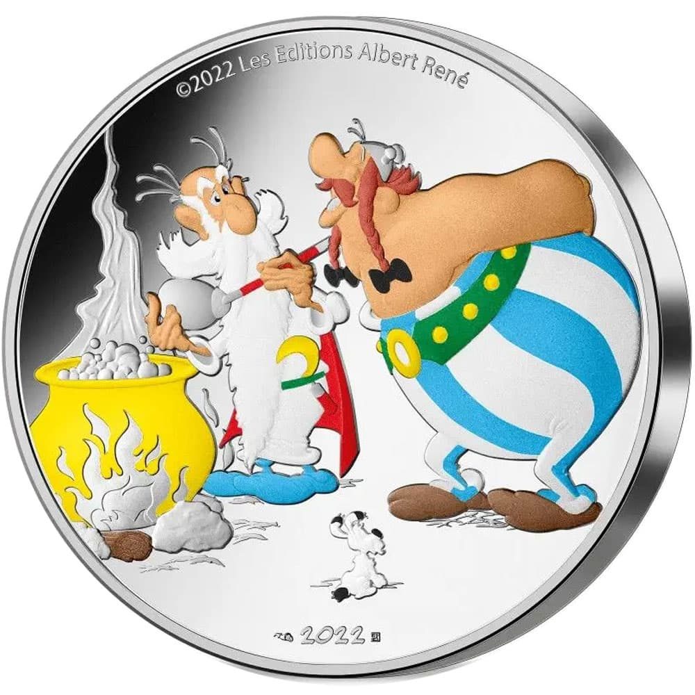Moneda 50 euros de plata Francia 2022 Asterix y Obelix  - 1