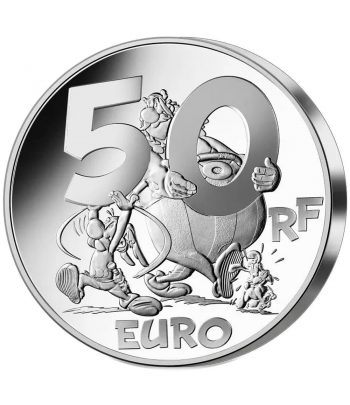 Moneda 50 euros de plata Francia 2022 Asterix y Obelix  - 2