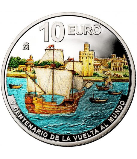 Moneda de España 10 euros año 2022 V Centenario de la Vuelta al