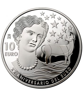 Moneda de España 10 euros año 2022 XX Aniversario del Euro.