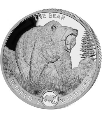 Moneda plata Congo 20 Francs The Bear 2022.