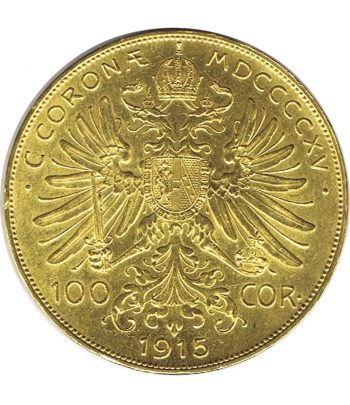 Moneda de Austria 100 Coronas oro año 1915  - 1