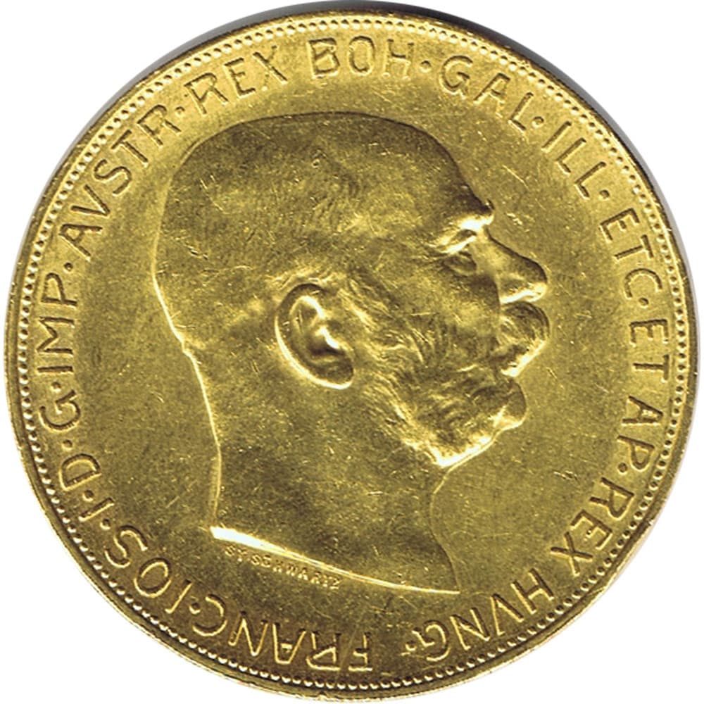 Moneda de Austria 100 Coronas oro año 1915  - 2