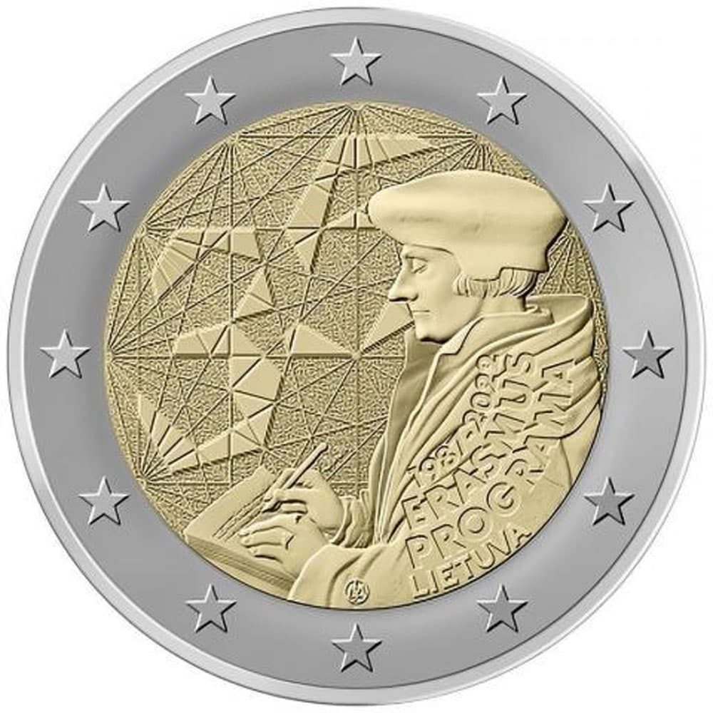 moneda 2 euros Programa Erasmus 2022 Lituania