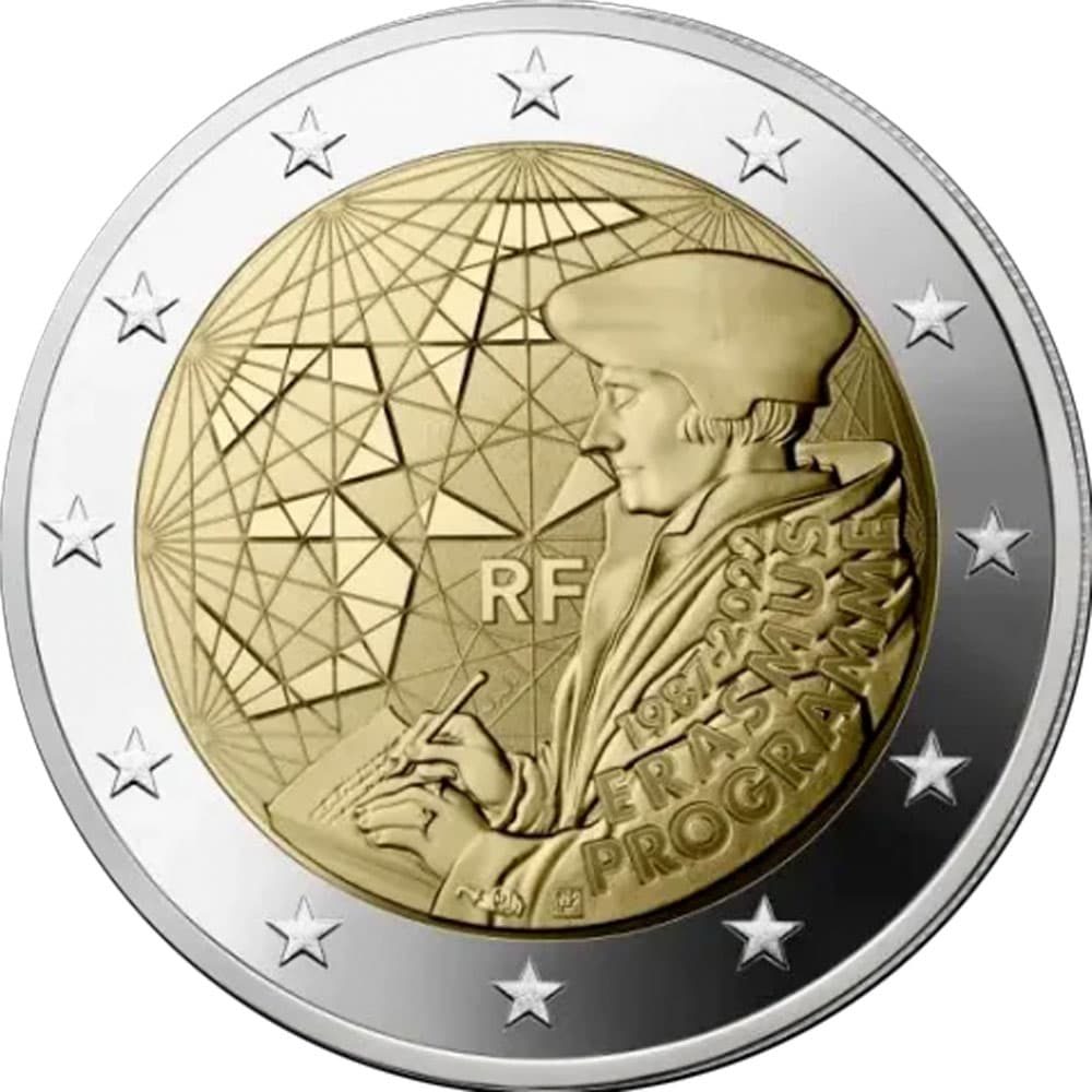 moneda 2 euros Programa Erasmus 2022 Francia