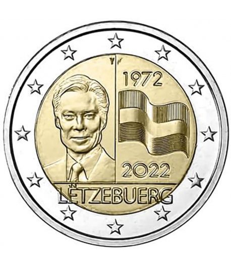 moneda 2 euros Luxemburgo 2022 50 aniversario Bandera